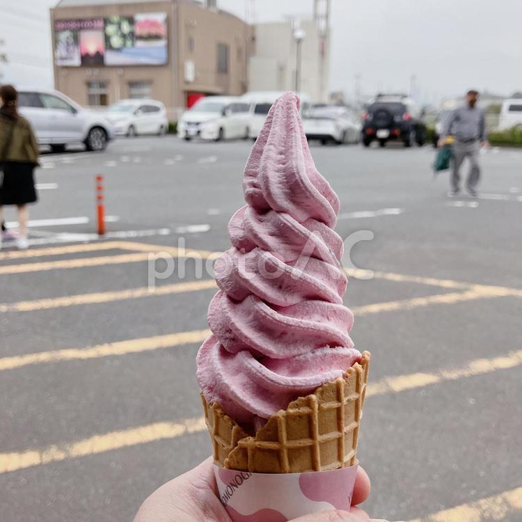 あまおうソフトクリーム カフェ,ドリンク,いちごの写真素材