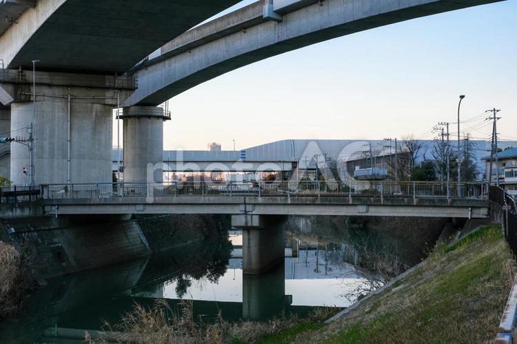 北戸田 笹目川の風景 笹目川,北戸田,戸田の写真素材