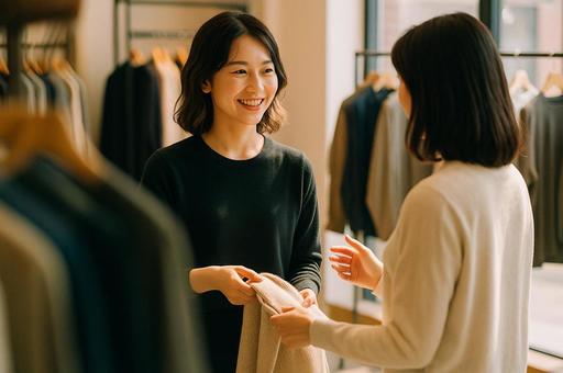 心を込めた接客の瞬間の写真