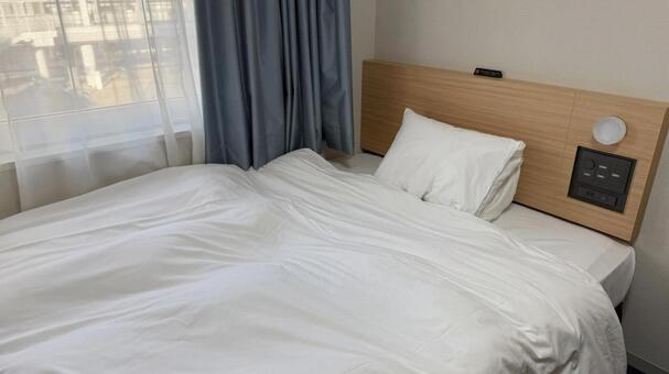 ビジネスホテルのベット ビジネスホテル,宿,ツインの写真素材