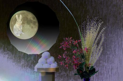 秋イメージ素材/お月見・月夜のうさぎ 秋イメージ素材/お月見・月夜のうさぎの写真