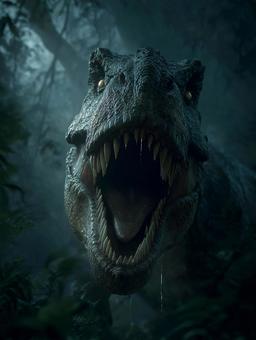 威圧的なT-REXの咆哮 威圧的なT-REXの咆哮の写真