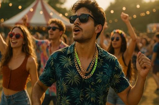 夏フェスのサングラス人物の写真