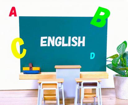英語の授業 英語の授業 教室,英語,黒板の写真素材