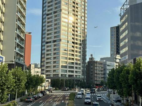 大都会東京の街並み(飛行機) 大都会東京の街並み(飛行機)の写真