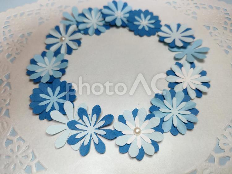 ペーパーフラワーのフレーム 花,フラワー,ペーパーフラワーの写真素材