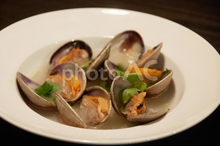 あさりの酒蒸し あさりの酒蒸し,料理,貝の写真素材