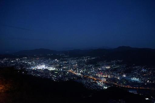 稲佐山から望む長崎市の夜景2 稲佐山,長崎,長崎市の写真素材