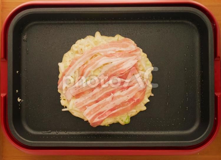 お好み焼き 手づくり,ごはん,食事の写真素材