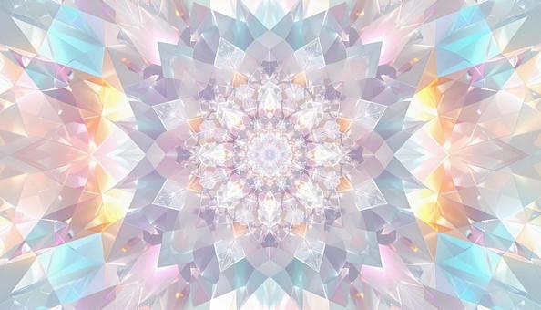 虹色の光が広がる万華鏡アート 虹色の光が広がる万華鏡アートの写真