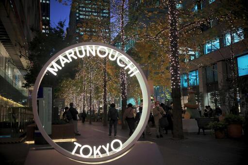 丸の内仲通りのイルミネーション 丸の内,仲通り,イルミネーションの写真素材