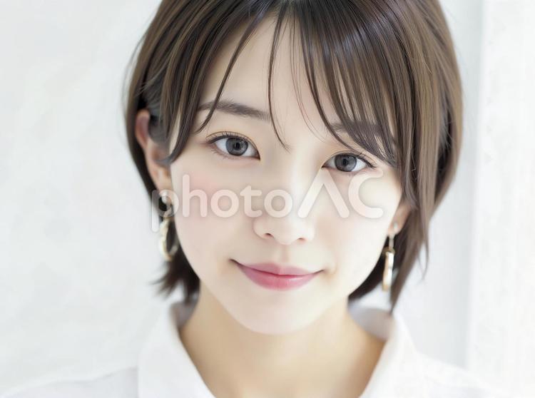 美肌の美しい日本人女性　AI生成画像　　　 女性,人物,若いの写真素材