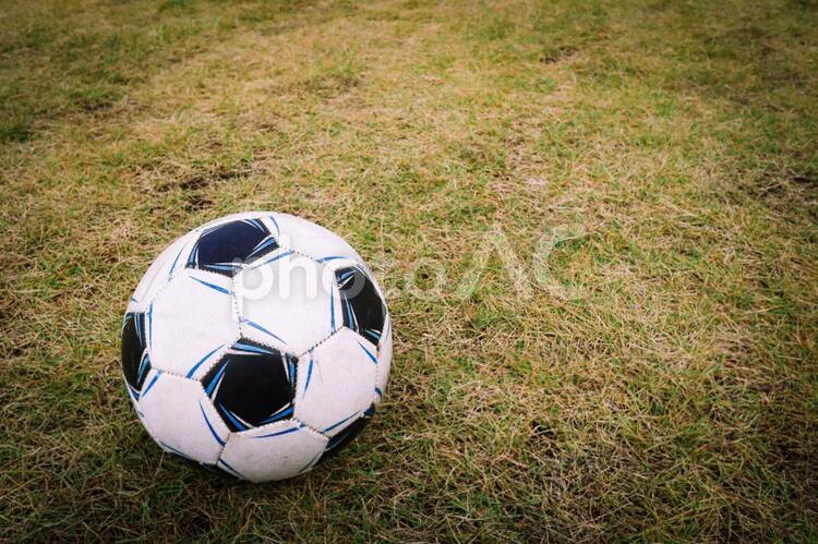芝生の上サッカーボール　ー　スポーツ　健康　行事　小物 サッカー,ボール,芝生の写真素材