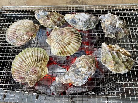 海鮮バーベキュー 海鮮バーベキュー バーベキュー,網焼き,炉端焼きの写真素材