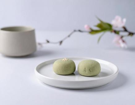 抹茶の和菓子　の写真