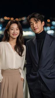 笑顔が素敵な二人のポートレートの写真