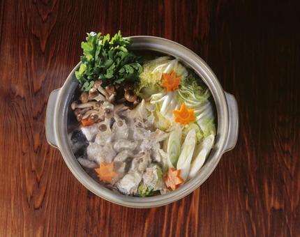 鍋料理　真俯瞰 鍋,寄せ鍋,真俯瞰の写真素材