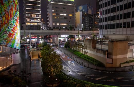 雨の夜の六本木 雨の夜の六本木 六本木,夜の街,雨の街の写真素材