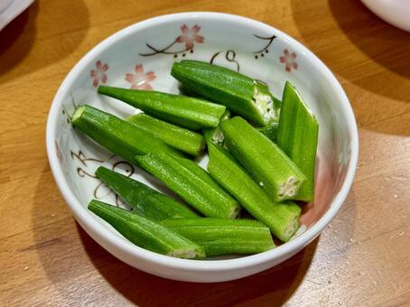オクラの水煮 野菜スティック,夏野菜,オクラの写真素材