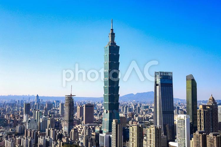 象山からの臨む台北101 台北101,象山,台北市の写真素材