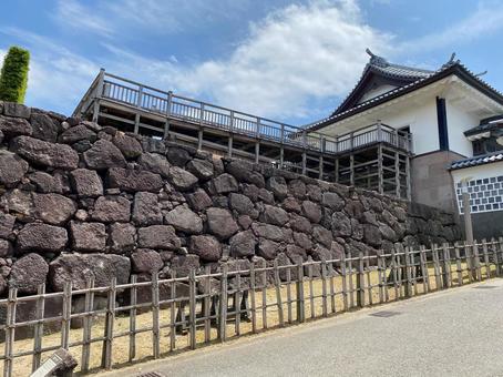 金沢城址公園の石垣 金沢城址,公園,金沢の写真素材