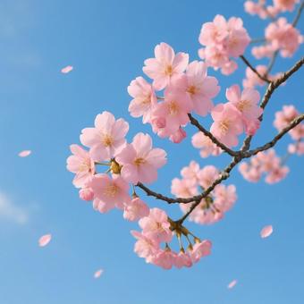 青空に咲き誇る満開の桜 青空に咲き誇る満開の桜の写真