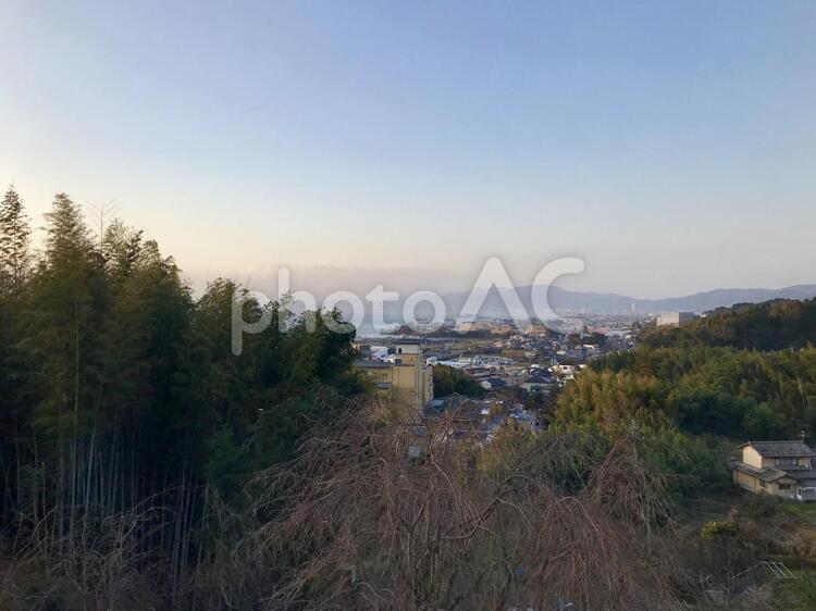 里山の夕暮れ 風景,田舎,里山の写真素材