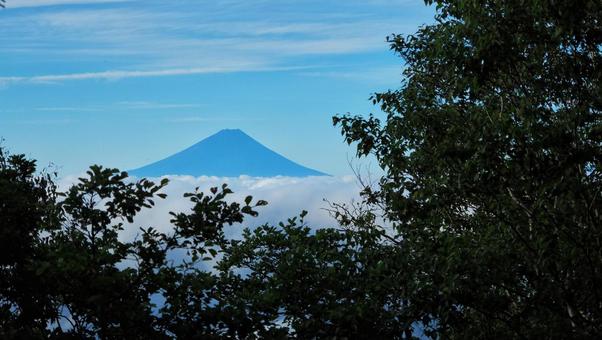 編笠山から見る富士山 編笠山から見る富士山 山,登山,編笠山の写真素材