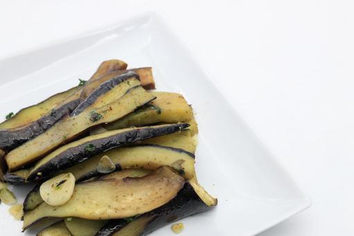 茄子焼き 茄子焼き 茄子,長茄子,庄屋長茄子の写真素材