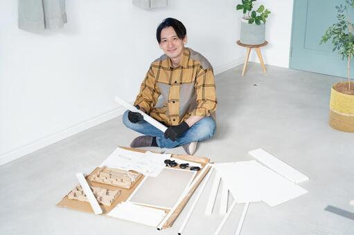 業者 日曜大工,室内,一人の写真素材