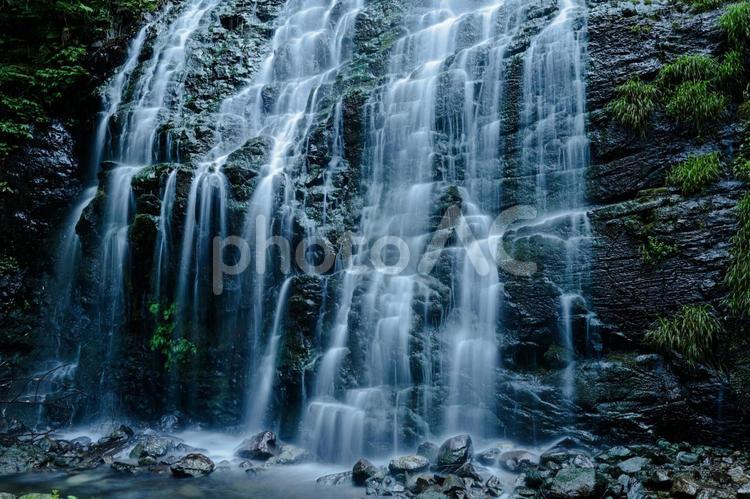 岩肌を流れ落ちる滝 滝,岩肌,水の写真素材