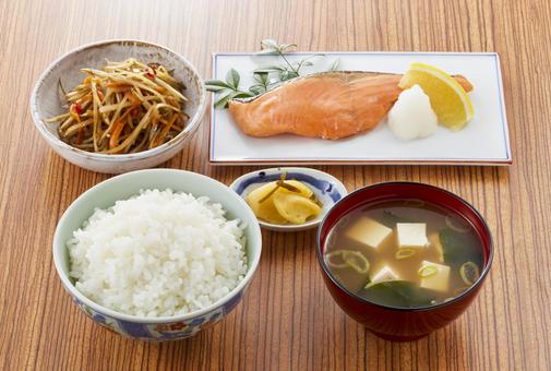 鮭の塩麹焼 和定食 鮭の塩麹焼 和定食 鮭の塩麹焼,和定食,鮭の写真素材