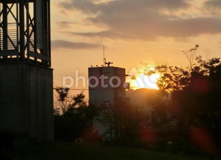 夕陽の景色 夕陽,夕焼け,落日の写真素材