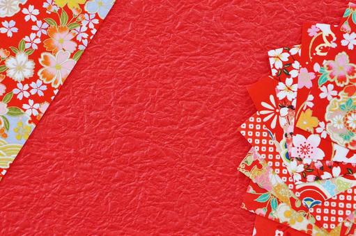 和風フレーム 年賀状,和紙,フレームの写真素材