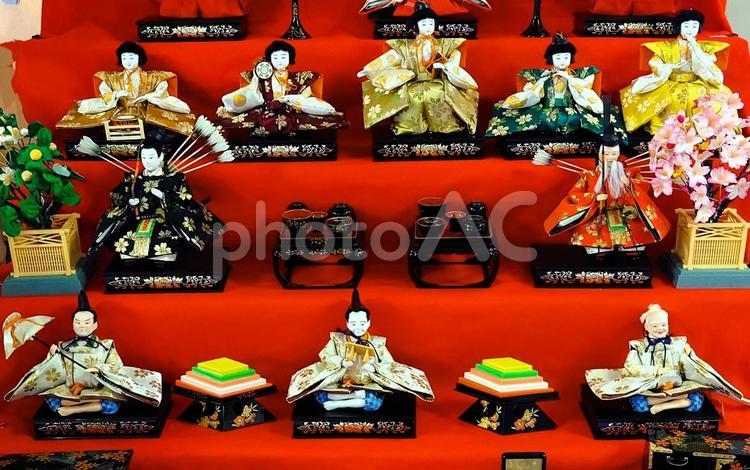 五人囃子　右大臣と左大臣　三人上戸 人形,日本人形,お雛様の写真素材