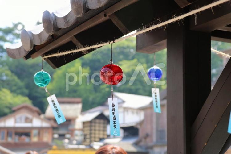草津温泉　湯畑　風鈴 草津温泉,草津,湯畑の写真素材