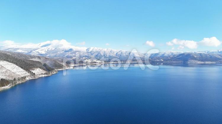 田沢湖畔　冬2025（3） 冬,湖,湖畔の写真素材