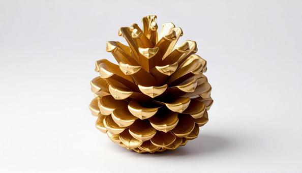 金色 松ぼっくり 白背景 クリスマス飾り 金色 松ぼっくり 白背景 クリスマス飾りの写真
