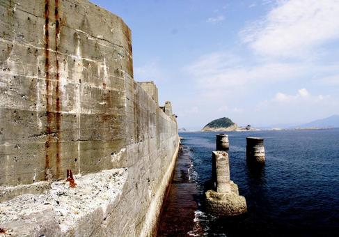 軍艦島と海 軍艦島と海の写真