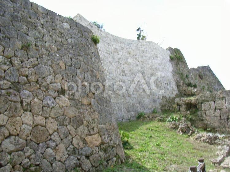中城城南の郭城壁 中城城の写真素材
