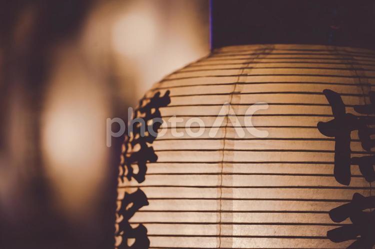 和紙提灯のディテール 和紙,提灯,明かりの写真素材