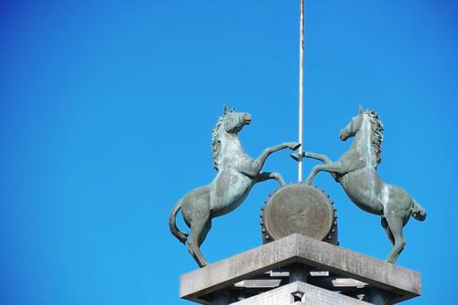 馬のブロンズ像s2（高画質） 青銅,銅像,モニュメントの写真素材