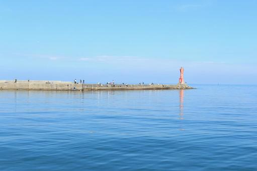 青い空と青い海 青い空と青い海の写真
