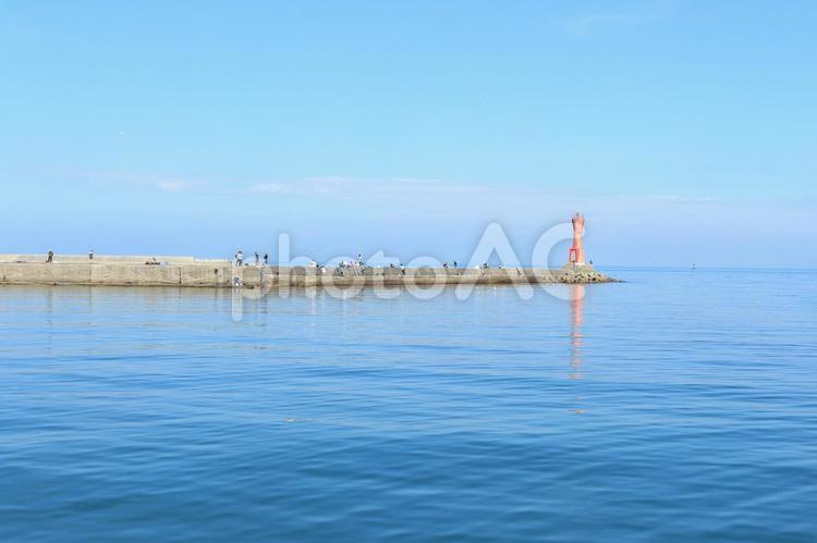 青い空と青い海 海,海岸,絶景の写真素材