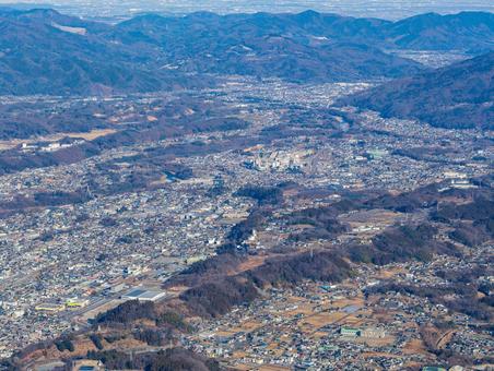 武甲山頂からの秩父市 武甲山頂からの秩父市 秩父,登山,山の写真素材