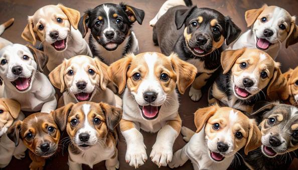 群れた犬 群れた犬の写真