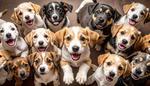 群れた犬 犬,イヌ,いぬの写真素材