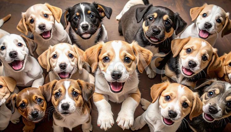 群れた犬 犬,イヌ,いぬの写真素材
