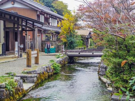 【滋賀県】米原市・中山道 醒井宿 醒井宿,中山道,宿場町の写真素材