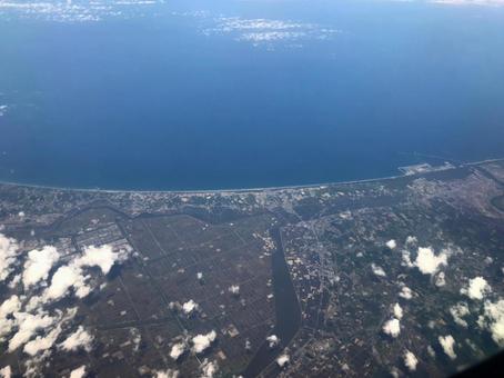 飛行機からの眺め 空撮,飛行機,上空の写真素材